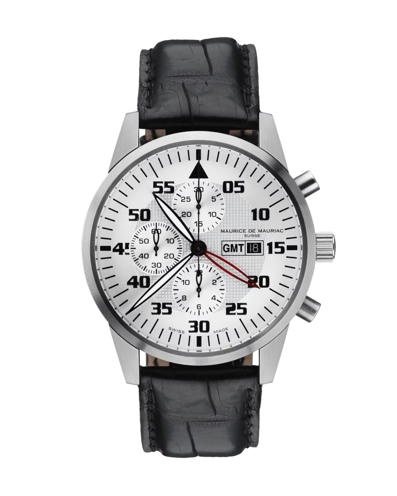 GMT Chrono Uhr mit einem Uhrenband aus Leder