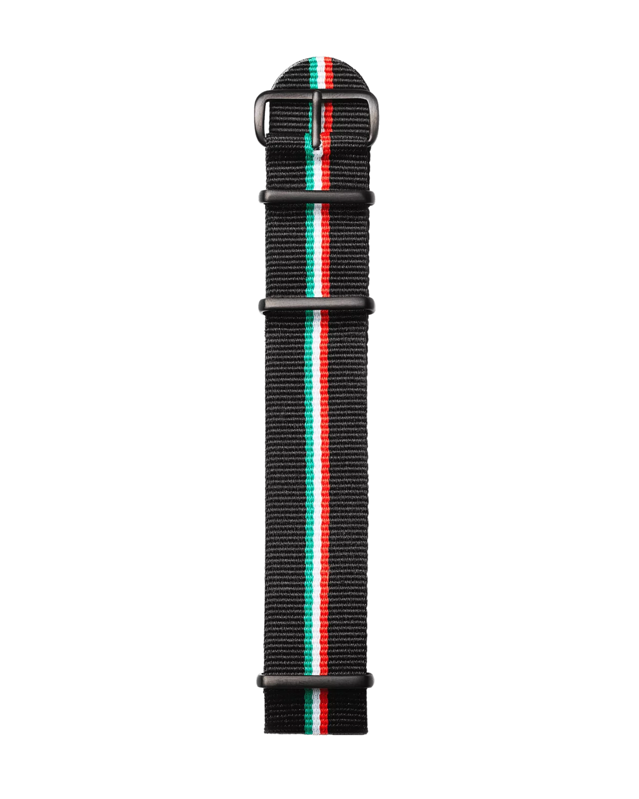gestreiftes Uhrenarmband in grün, weiss, rot 