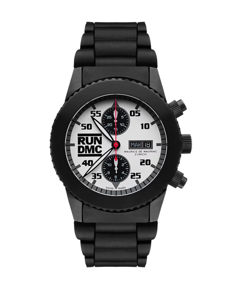 Schwarze Taucher Chrono Uhr mit schwarzem Uhrenband aus Stahl