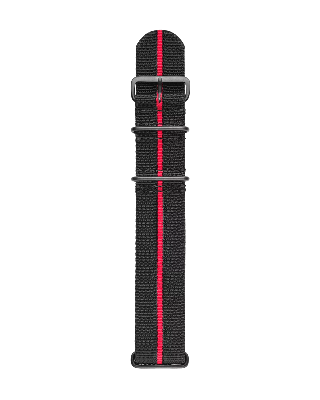 Textilband in rot und schwarzer Farbe