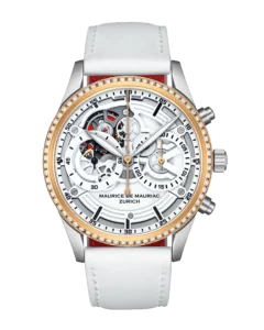 Skeleton Uhr. Limitiert auf 13 Stück und massives Rotgold (5N) Lünette mit 72 weissen Diamanten.
