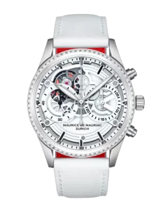 Chrono Classic Skeleton Uhr Blanc Cœur mit weissem Uhrenband