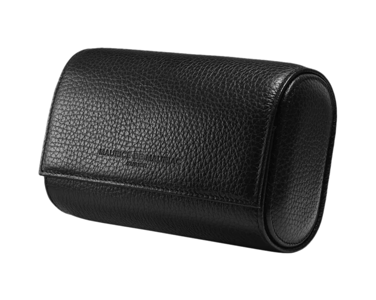Oval Leather Travel Case (Black)