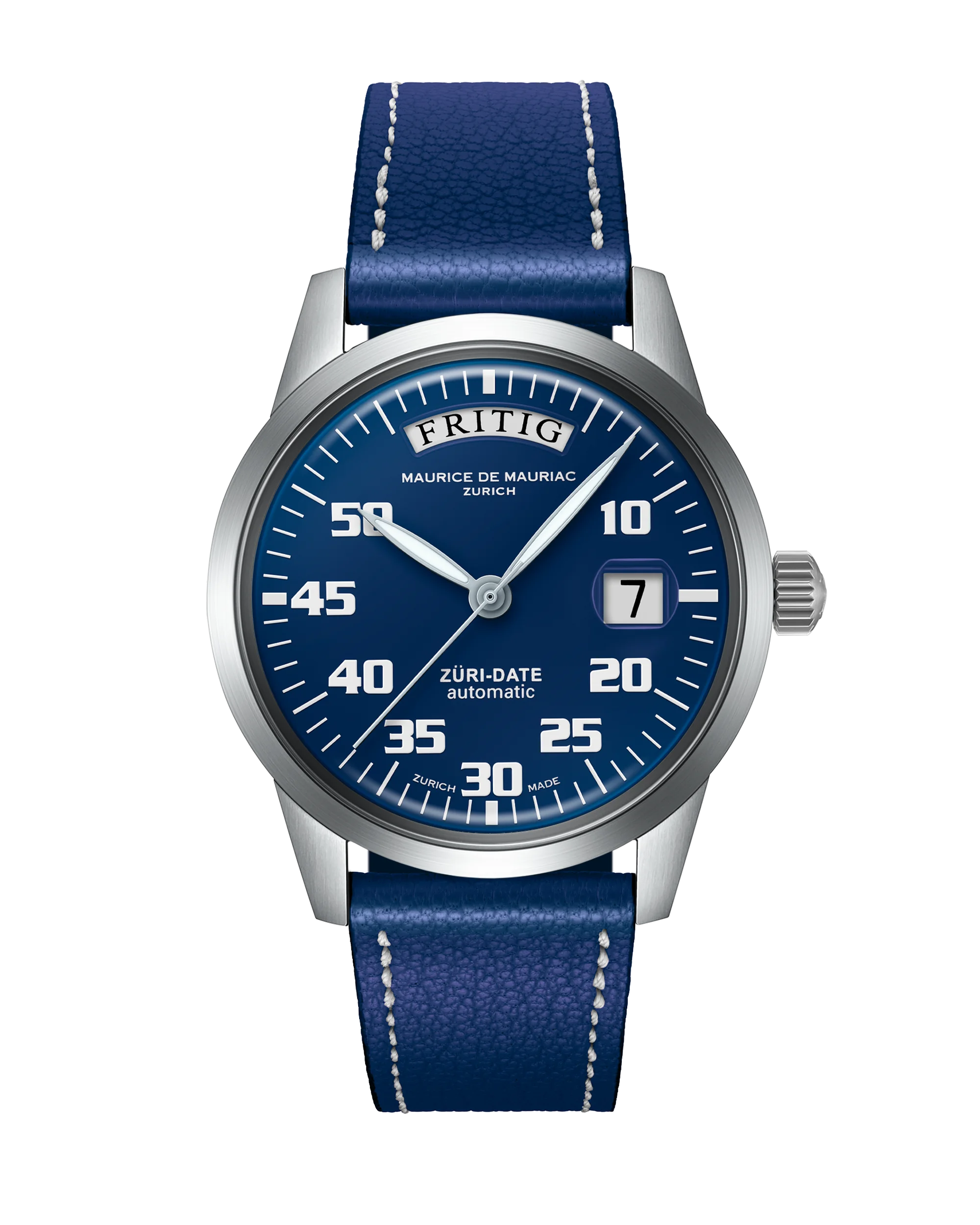 Automatic Modern: “Züri Date” Blue with Leather strap