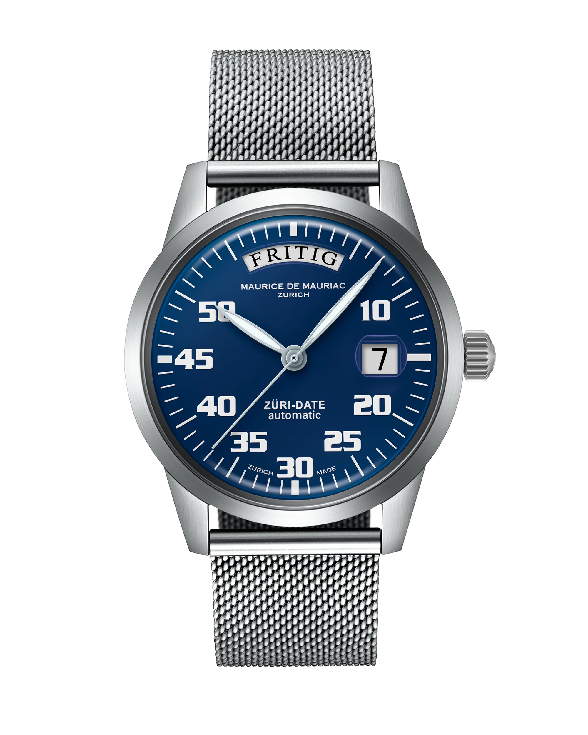 Automatic Modern: “Züri Date” Blue with Milanese