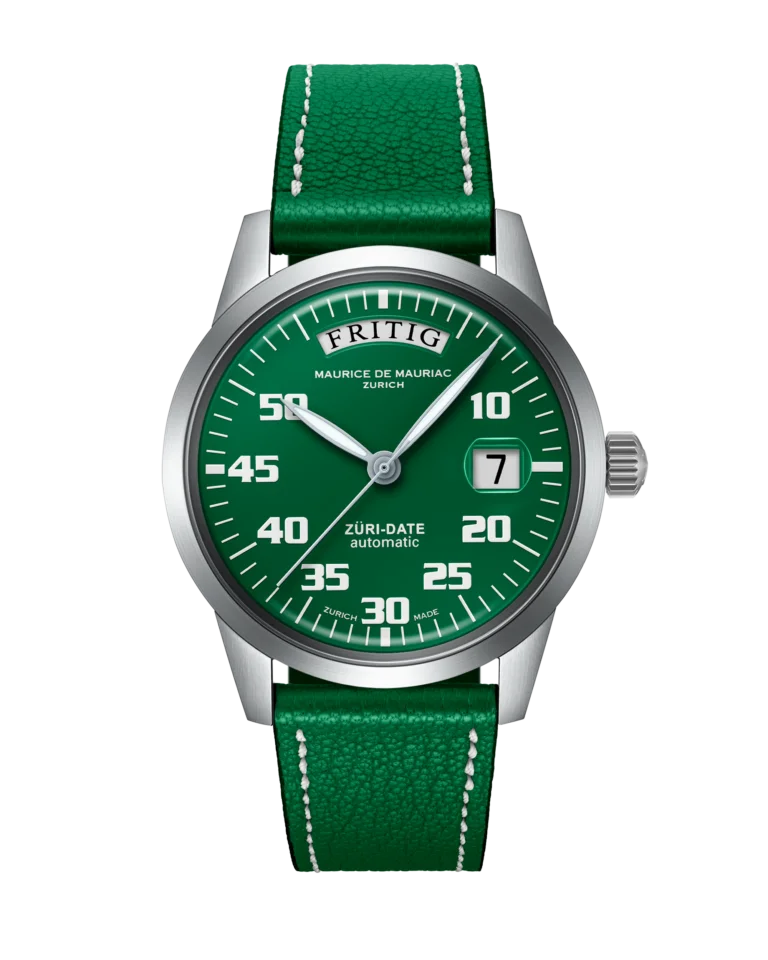 Automatic Modern: “Züri Date” Green with Leather strap