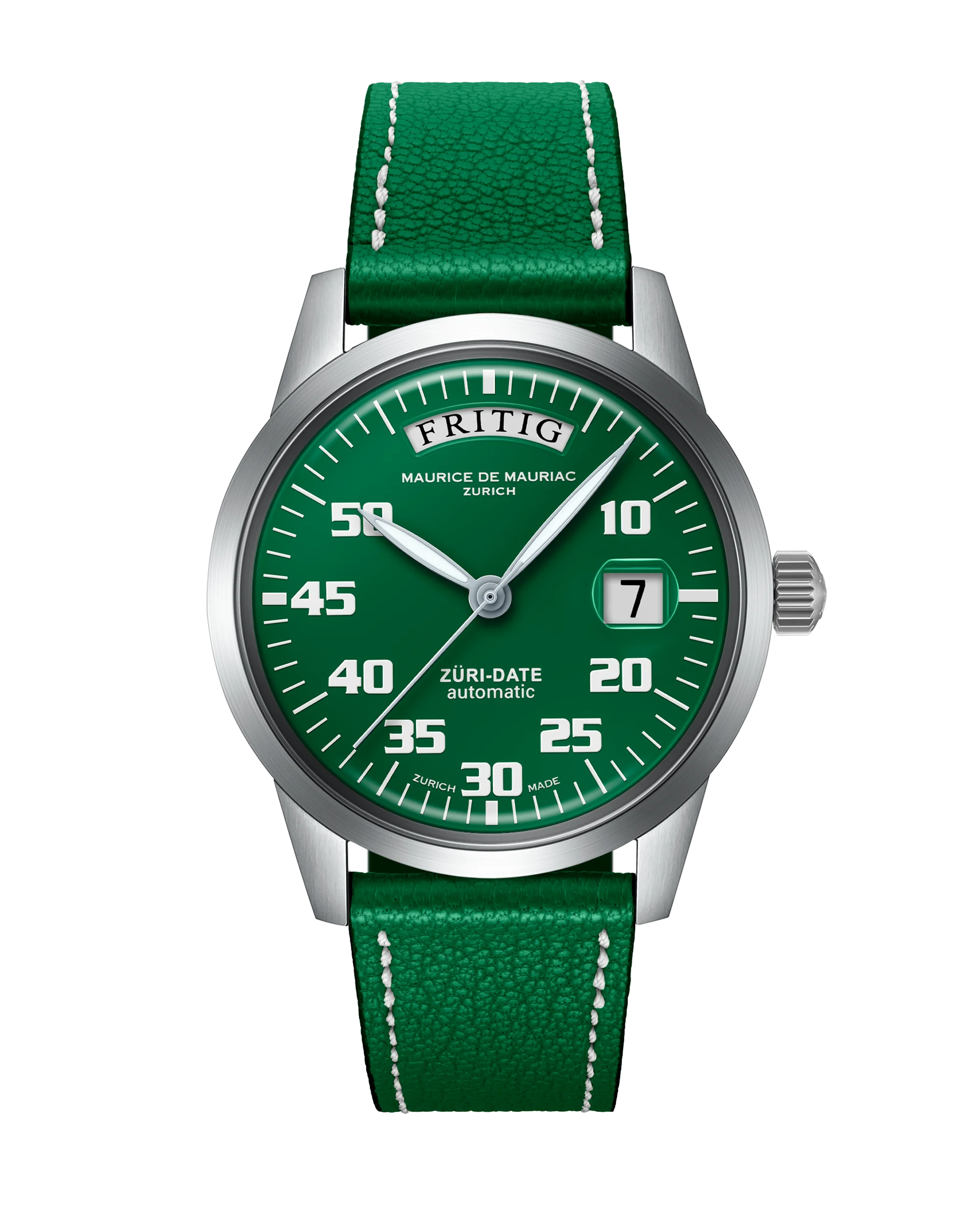 Automatic Modern: “Züri Date” Green with Leather strap