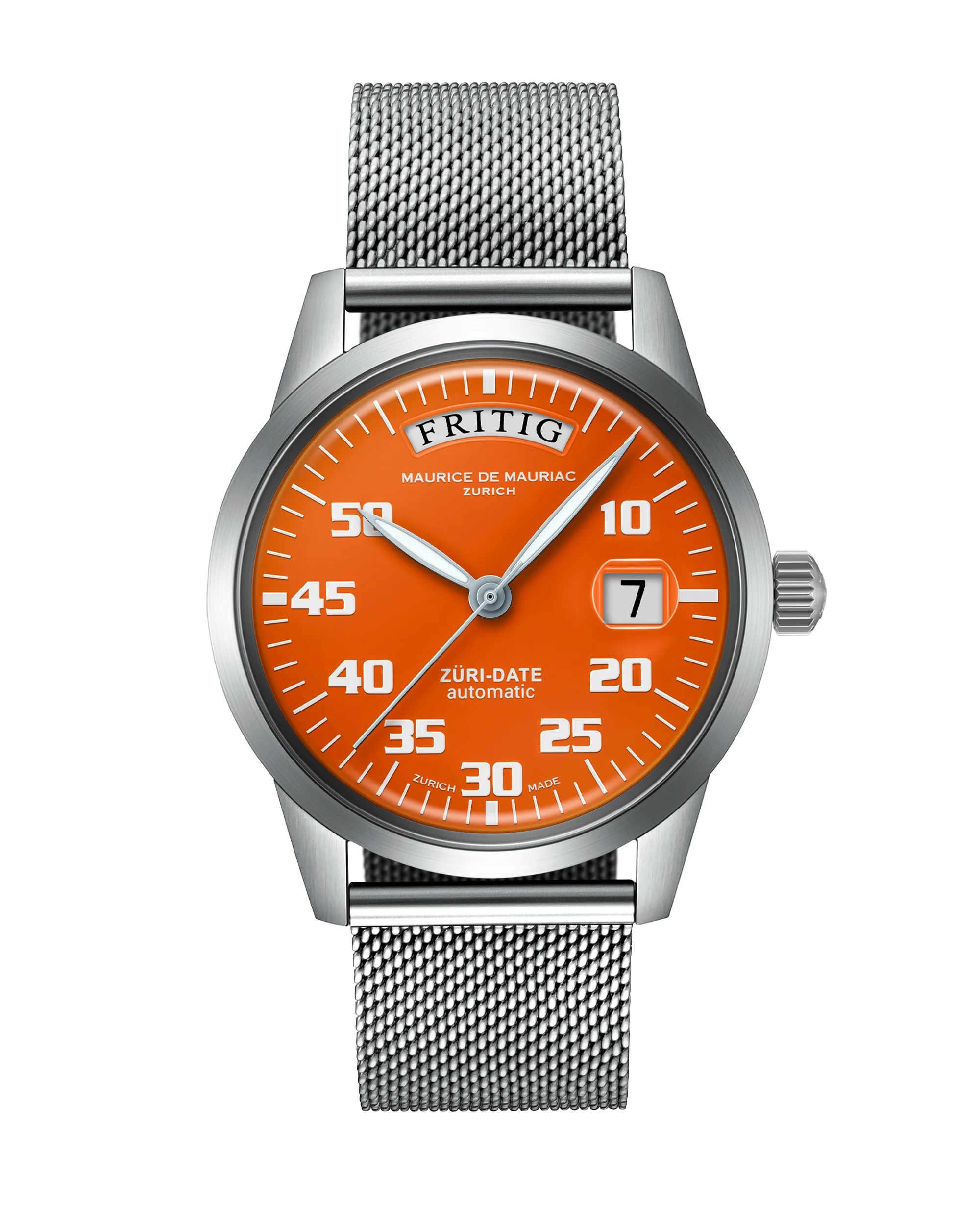 Automatic Modern: “Züri Date” Orange with Milanese