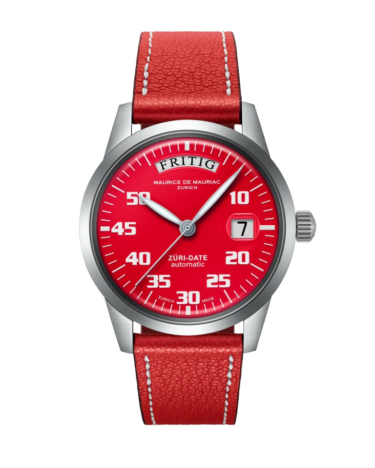 Automatic Modern: “Züri Date” Red with Leather strap