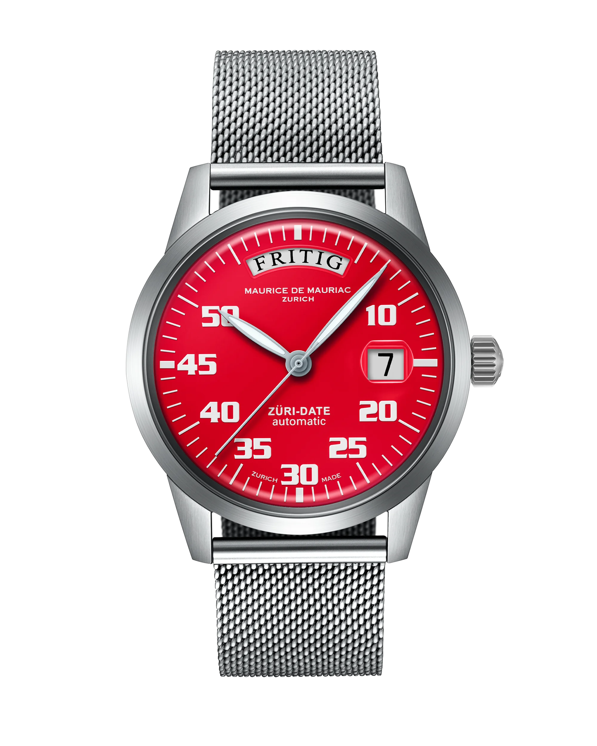 Automatic Modern: “Züri Date” Red with Milanese