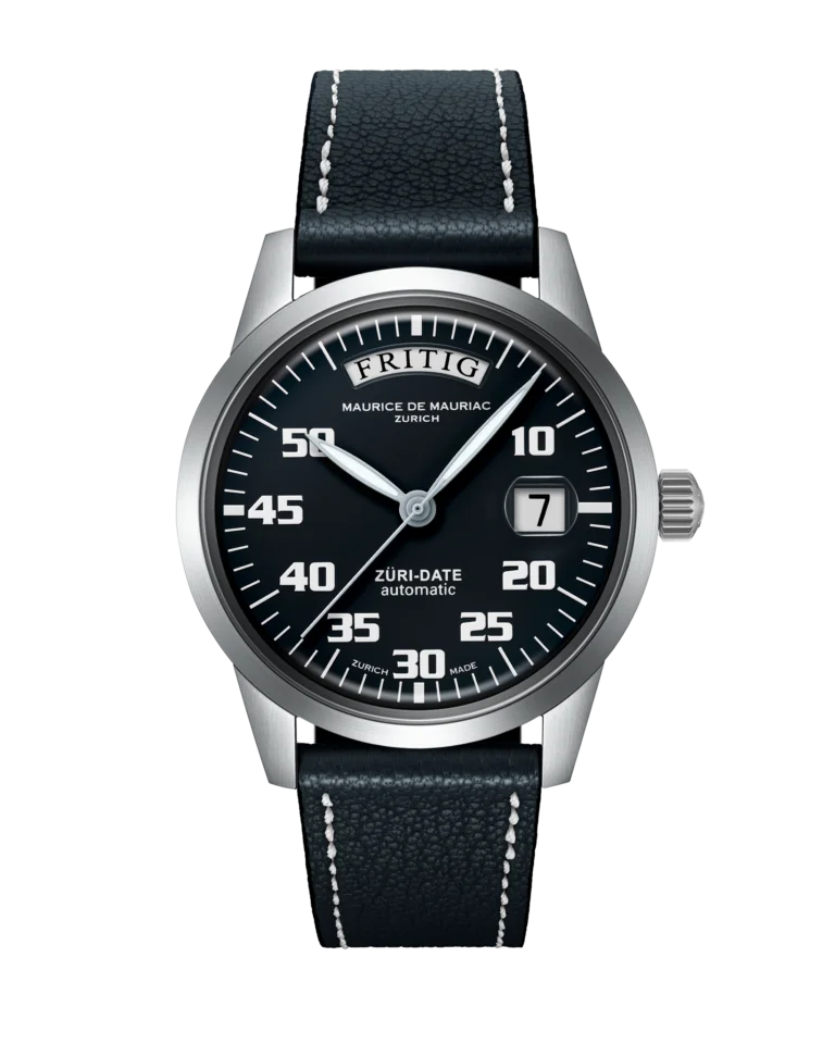 Automatic Modern: “Züri Date” Black with Leather strap