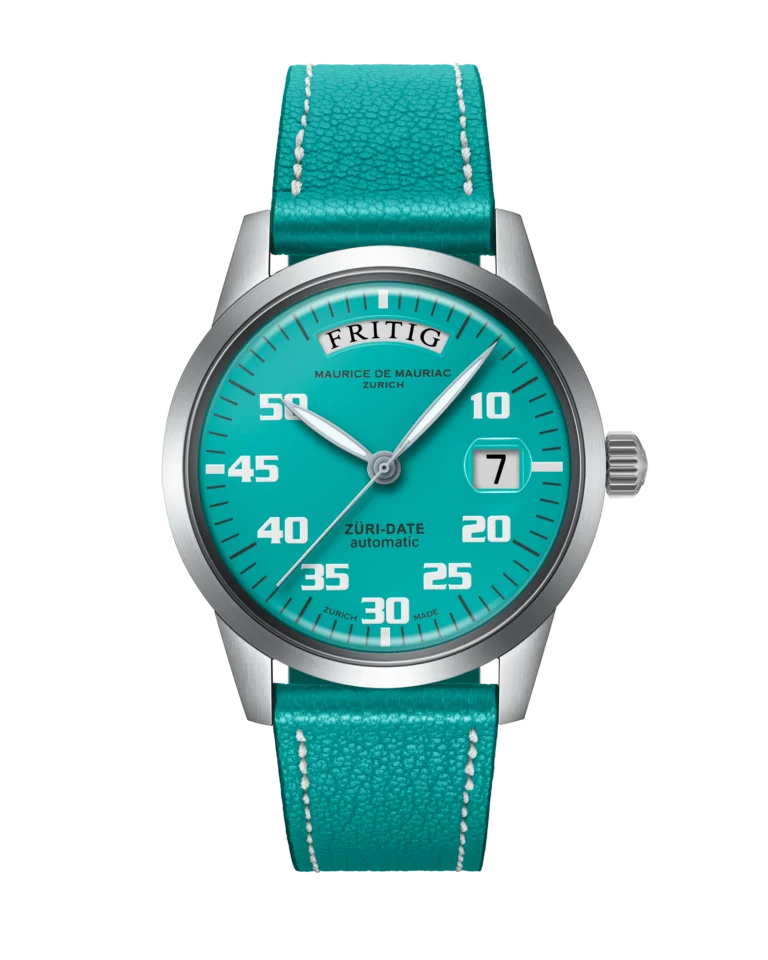 Automatic Modern: “Züri Date” Turquoise with Leather strap