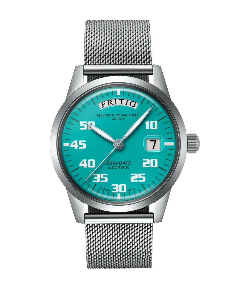 Automatic Modern: “Züri Date” Turquoise with Milanese