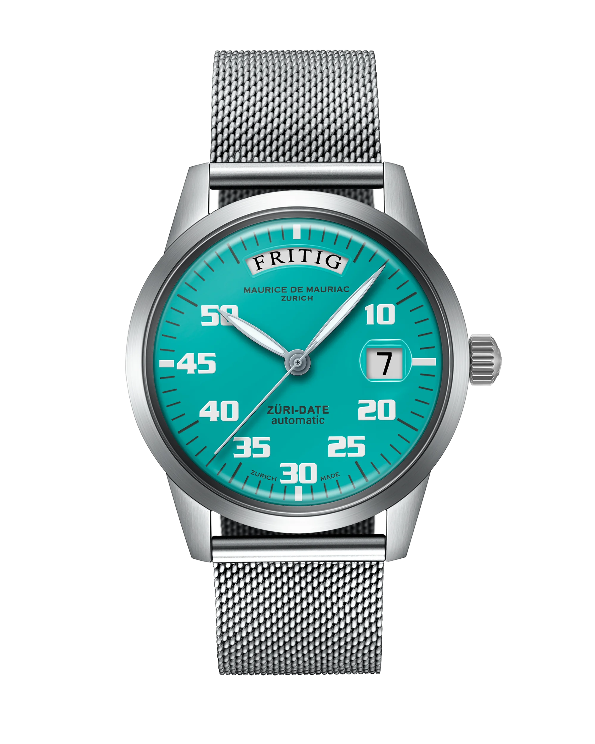 Automatic Modern: “Züri Date” Turquoise with Milanese