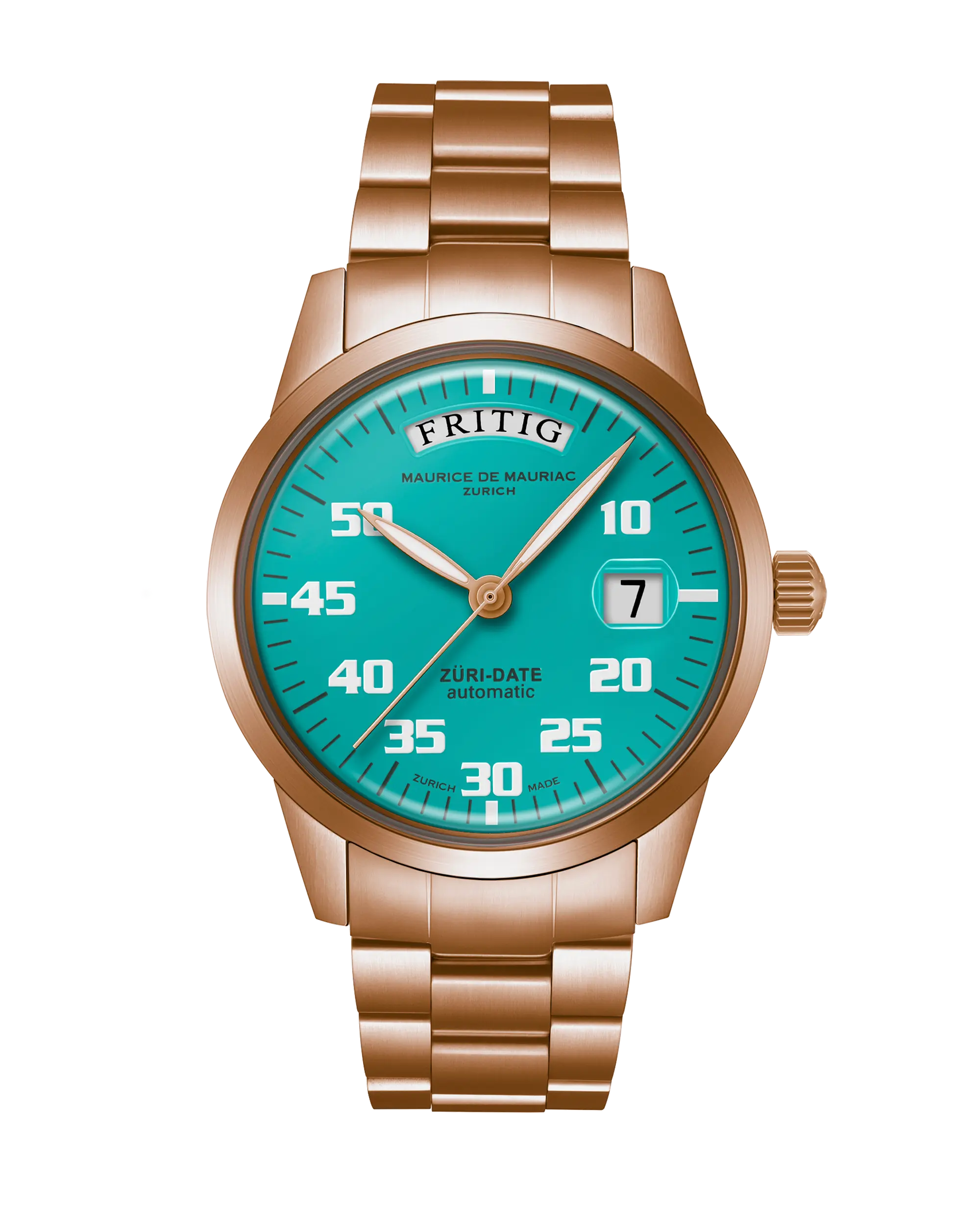 Automatic Modern: “Züri Date” Bronze Turquoise