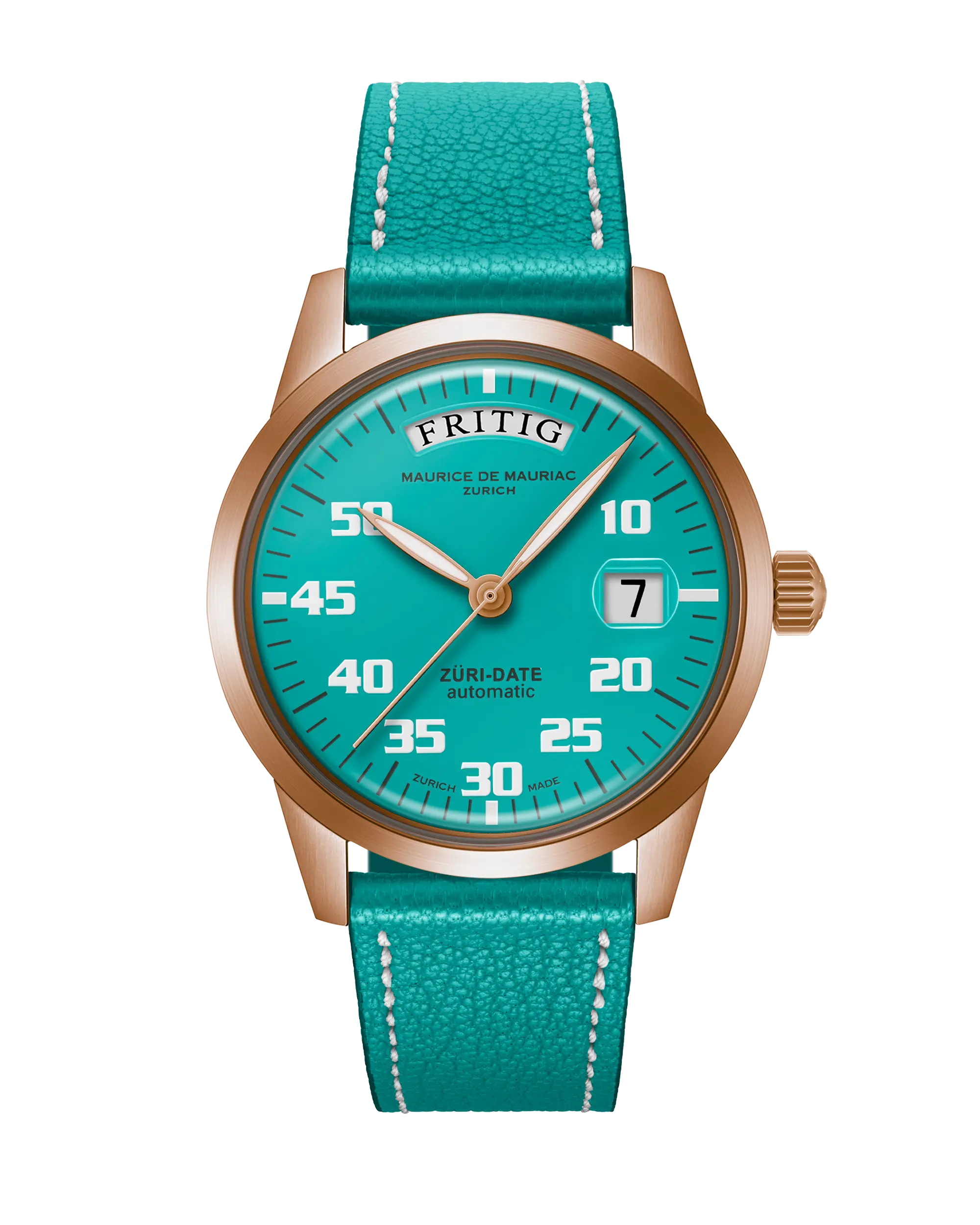 Automatic Modern: “Züri Date” Bronze Turquoise